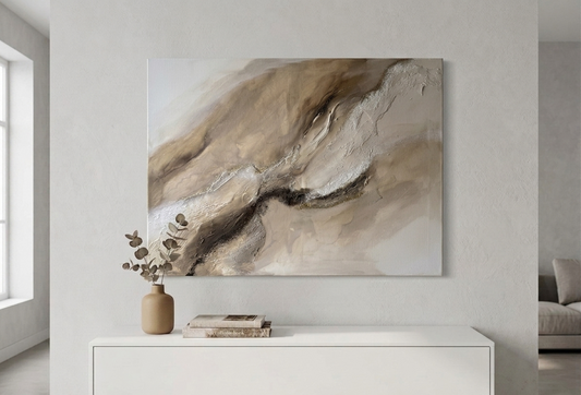 Curved Cream | Acrylgemälde 55 x 75 cm