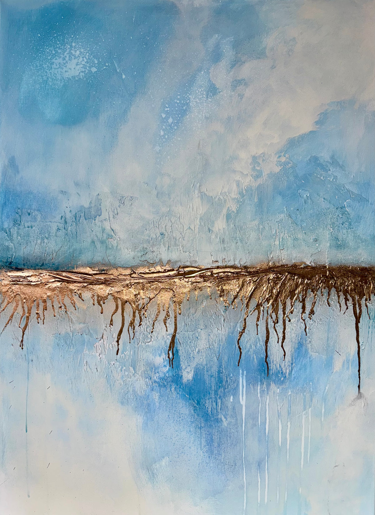 Icy Blue & Luxury | Acrylic painting on canvas 55 x 75 cm