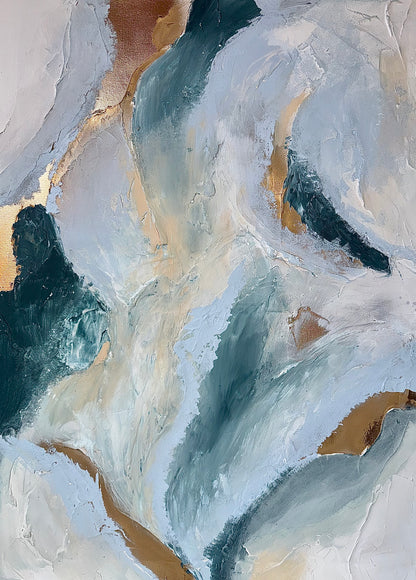 Creamy Sky Blue - Acrylic painting on canvas 55 x 75 cm