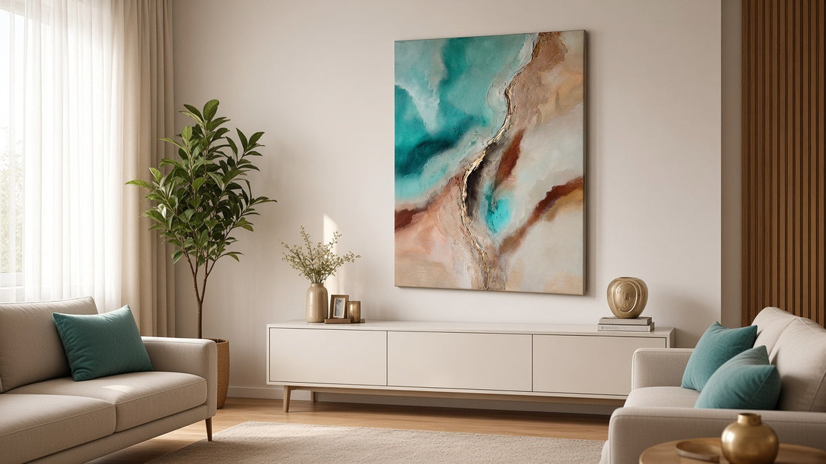 Coast & Gold Vein | Acrylic painting on canvas 55 x 75 cm