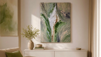 Golden Pistachio | Acrylic painting on canvas 55 × 75 cm
