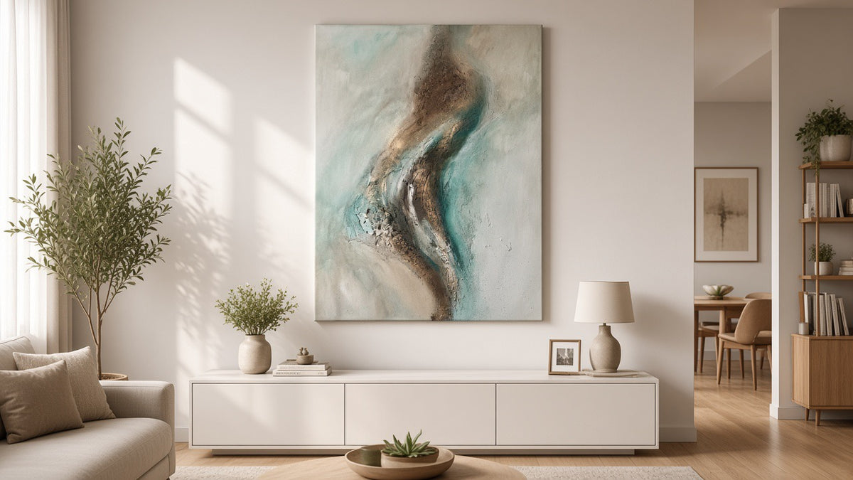 Turquoise Storm | Acrylic painting on canvas 55 x 75 cm