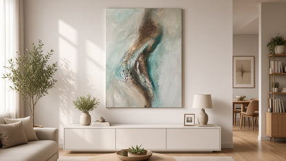 Turquoise Storm | Acrylic painting on canvas 55 x 75 cm
