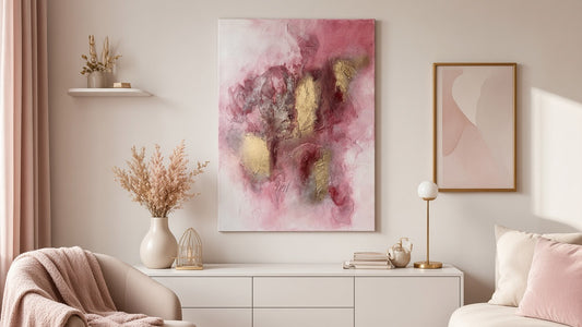 Golden Burgundy Glamour | Acrylgemälde auf Leinwand 55 x 75 cm