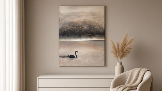Lonley Swan | Acrylgemälde auf Leinwand 55 x 75 cm