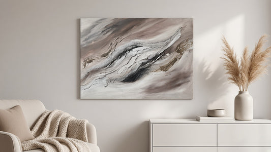 Cool Glitter Cream | Acrylgemälde auf Leinwand 55 x 75 cm