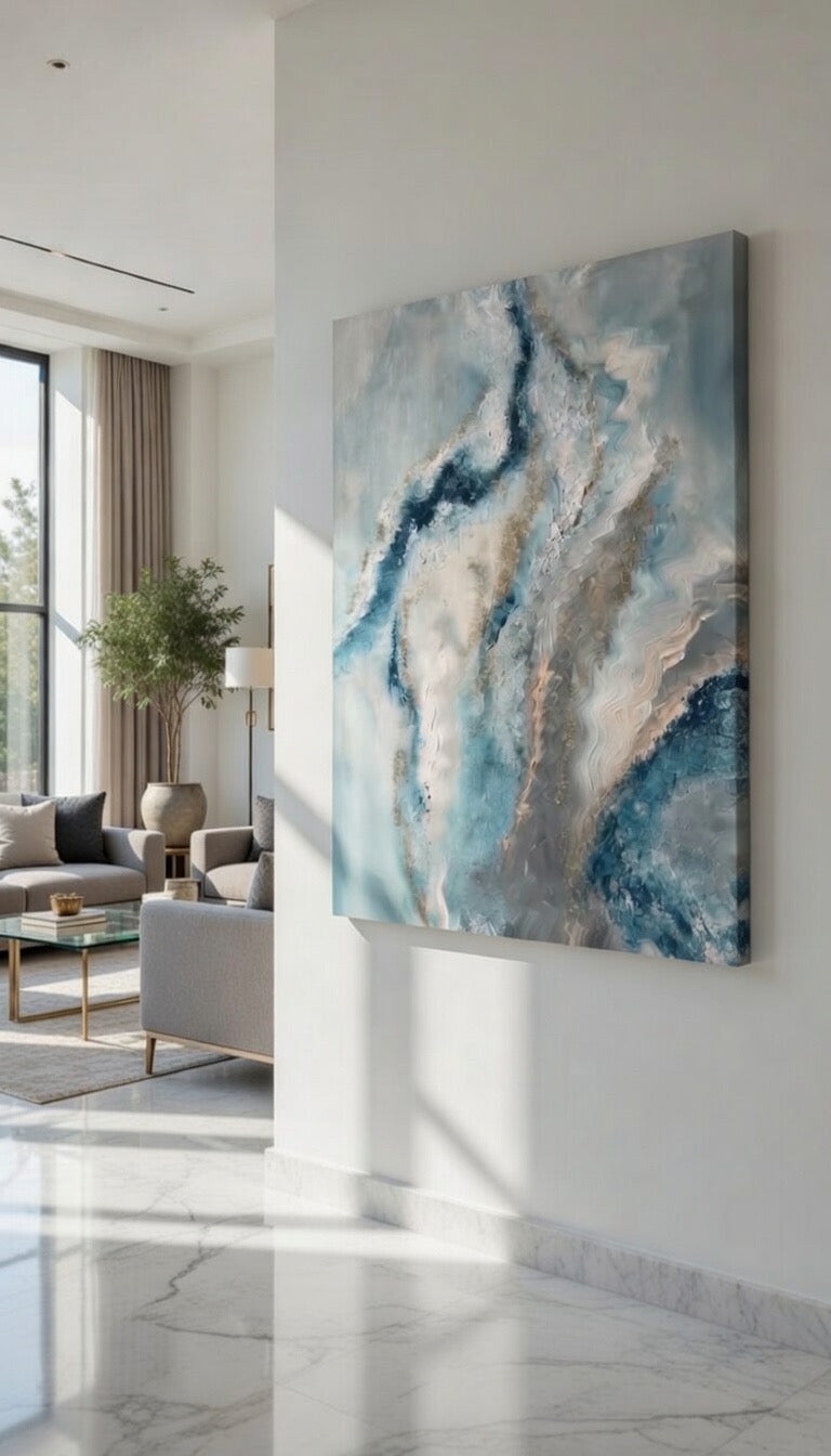 Glitter Waves | Acrylic painting on canvas 55 x 75 cm
