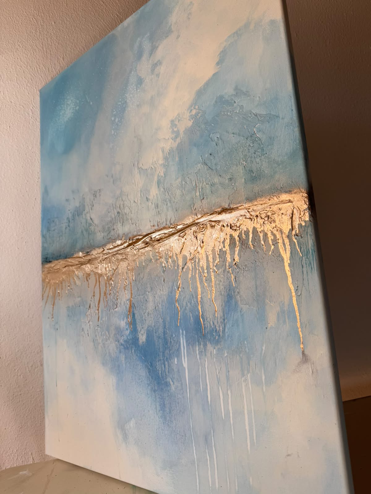 Icy Blue & Luxury | Acrylic painting on canvas 55 x 75 cm
