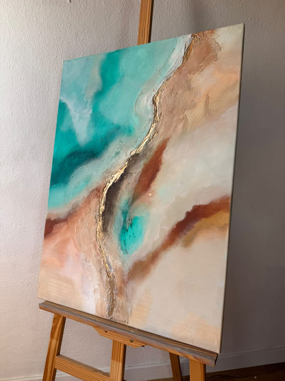Coast & Gold Vein | Acrylic painting on canvas 55 x 75 cm