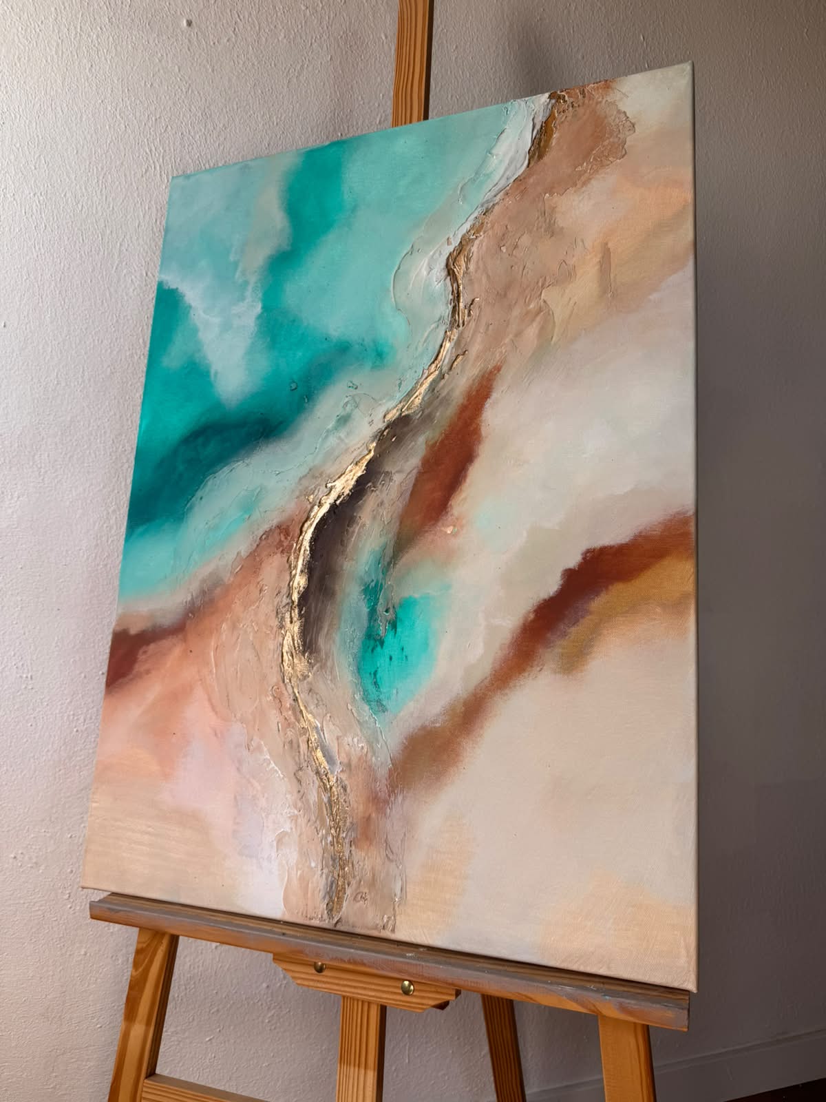 Coast & Gold Vein | Acrylic painting on canvas 55 x 75 cm