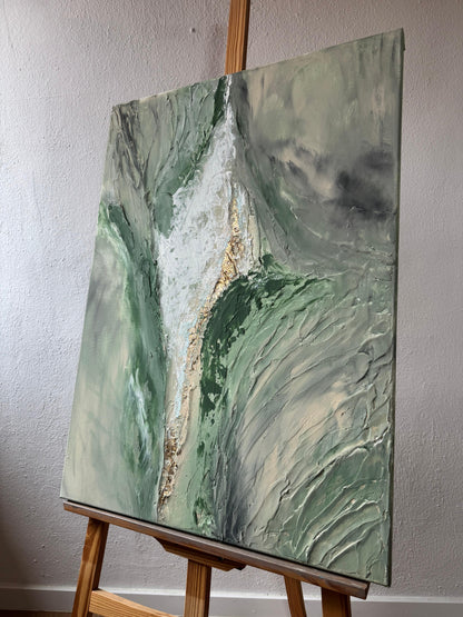 Golden Pistachio | Acrylic painting on canvas 55 × 75 cm