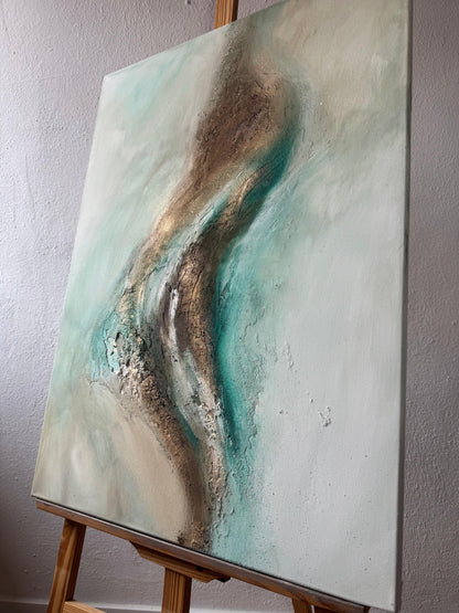 Turquoise Storm | Acrylic painting on canvas 55 x 75 cm