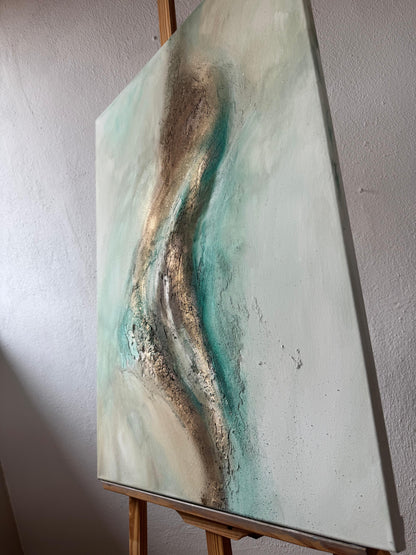 Turquoise Storm | Acrylic painting on canvas 55 x 75 cm
