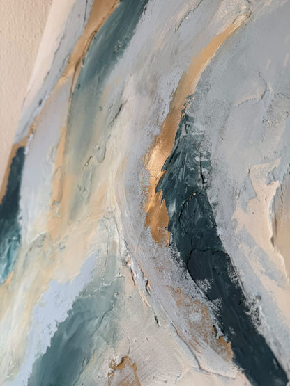 Creamy Sky Blue - Acrylic painting on canvas 55 x 75 cm