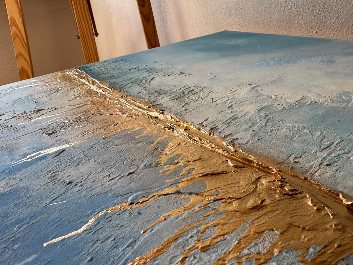 Icy Blue & Luxury | Acrylic painting on canvas 55 x 75 cm