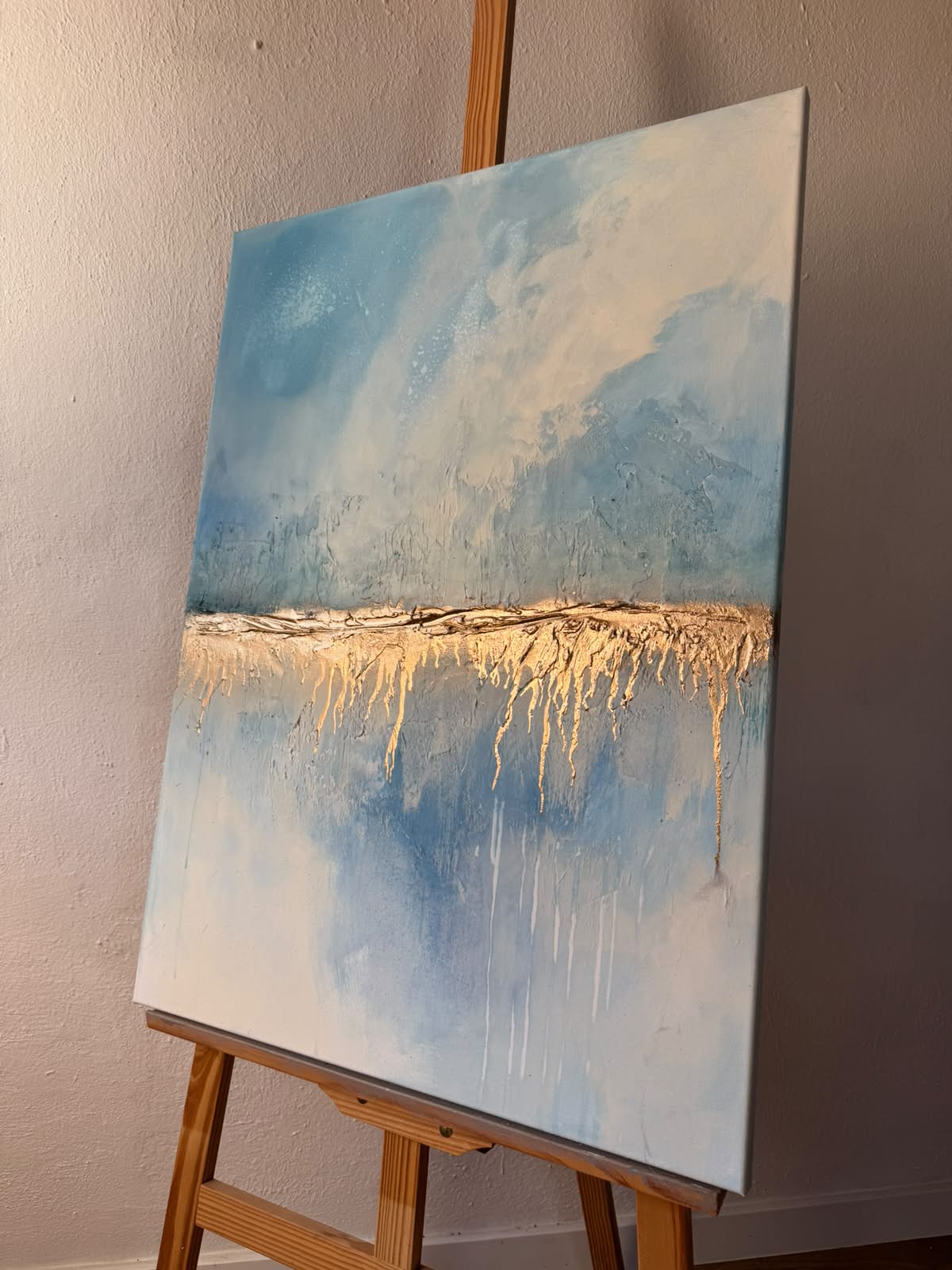 Icy Blue & Luxury | Acrylic painting on canvas 55 x 75 cm