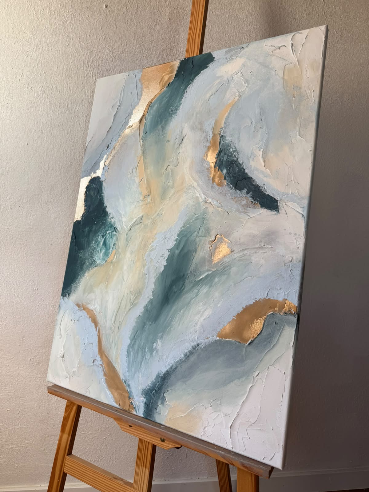 Creamy Sky Blue - Acrylic painting on canvas 55 x 75 cm