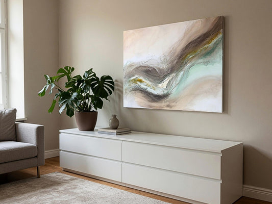 Sage Green & Mustard | Acrylgemälde auf Leinwand 55 x 75 cm