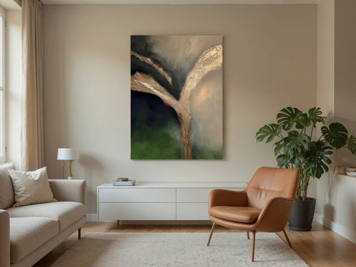 Luxury Dark Green | Acrylic painting on canvas 55 x 75 cm