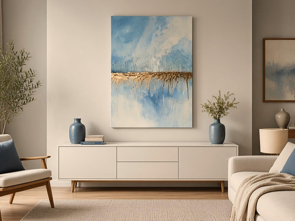 Icy Blue & Luxury | Acrylic painting on canvas 55 x 75 cm