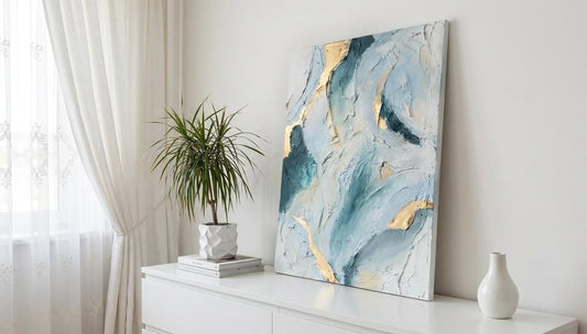 Creamy Sky Blue - Acrylgemälde auf Leinwand 55 x 75 cm