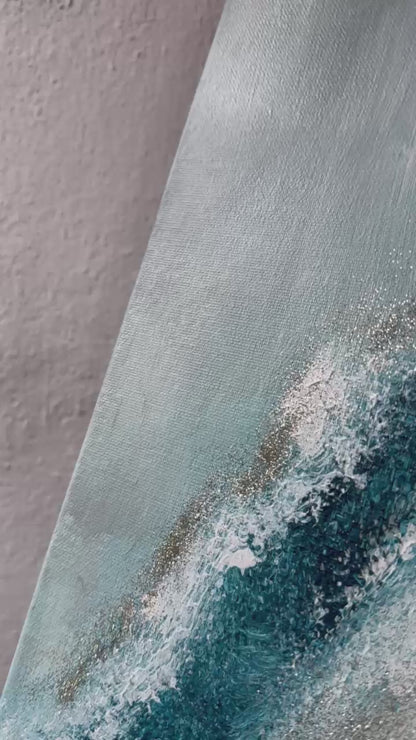 Glitter Waves | Acrylic painting on canvas 55 x 75 cm